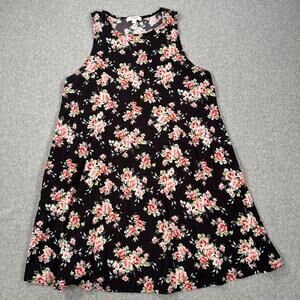 Nine Britton Black Floral Sleeveless Mini Dress Women's Medium Swing Lightweight